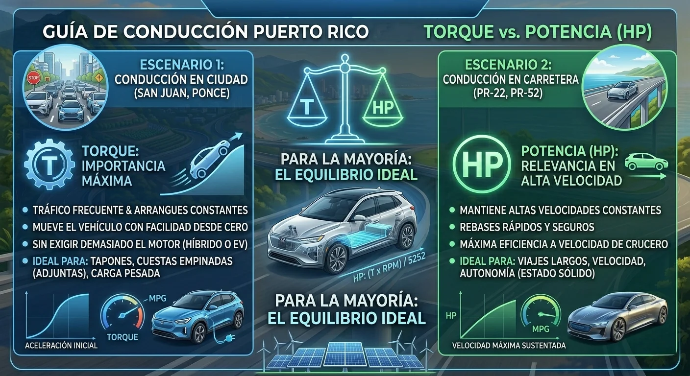Comparativa de torque vs caballos de fuerza